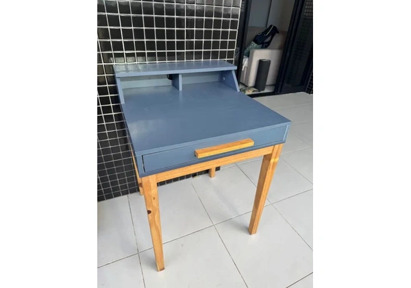 Escrivaninha 80cm com gaveta - azul