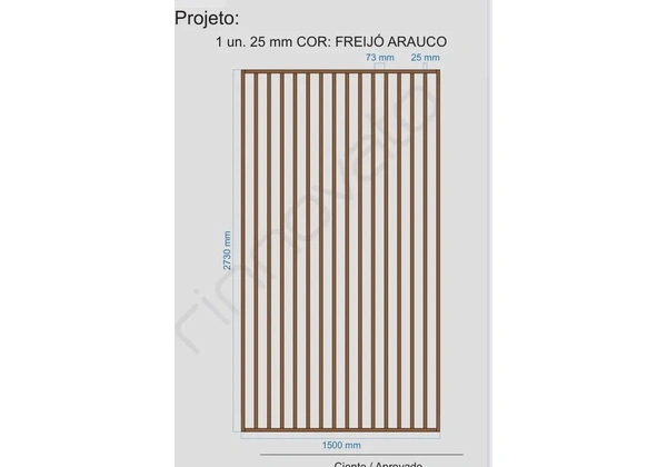 Painel Decorativo Ripado cor Freijó