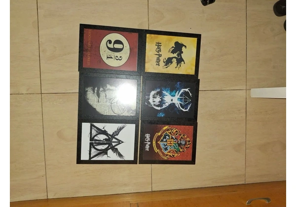 6 quadros decorativos Harry Potter com moldura