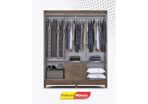 Guarda Roupa 6 Portas 2 Gavetas com Espelho Direto da Fabrica Fazemos Entrega