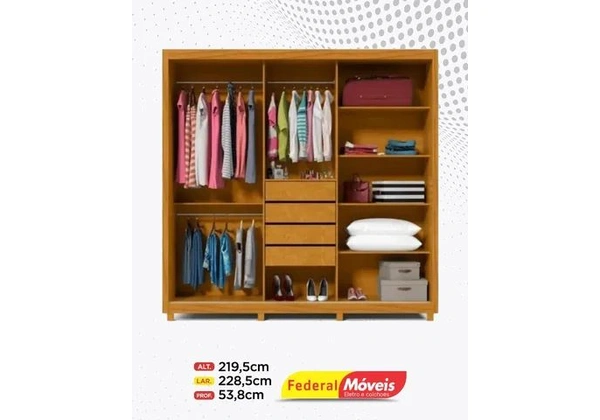 Guarda Roupa 3 Portas 4 Gavetas Ripado Direto da Fabrica Fazemos Entrega