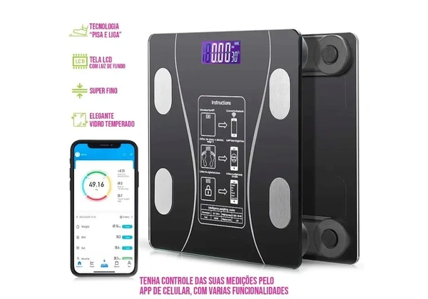 Balança de banheiro Inteligente Bioimpedância Digital (nova, lacrada)