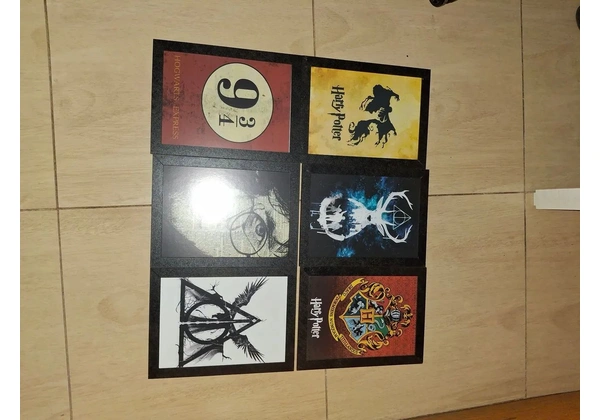 6 quadros decorativos Harry Potter com moldura