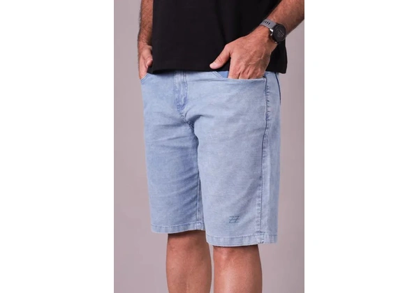 Bermuda Sarja Logo Azul Claro - Tamanho 38 ao 48
