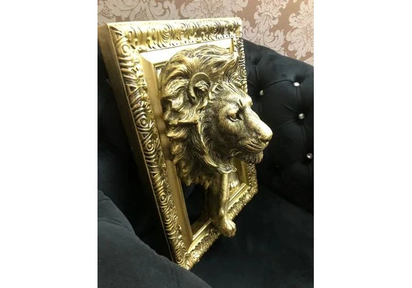 Quadro De Leão Escultura Decoração Casa Sala Alto Relevo 3d