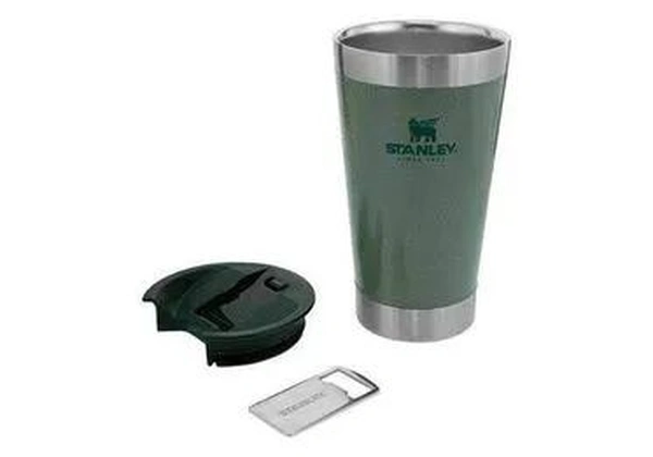 Copo Stanley Original Verde com Tampa e Abridor de Garrafa