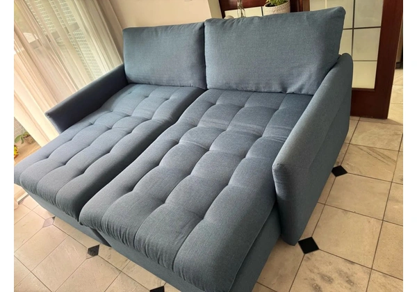 Sofá-cama 3/4 Lugares com Revestimento em Tecido