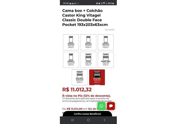 LUXO: Cama Box Super king Castor Vitagel 193x203cm