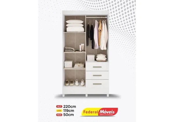 Guarda Roupa 2 Portas 6 Gavetas com Espelho Super Lindo Fazemos Entrega
