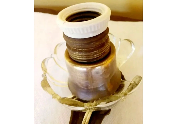 Lustre Ar't Noveau Antigo Bronze C/Bobech Vidrão