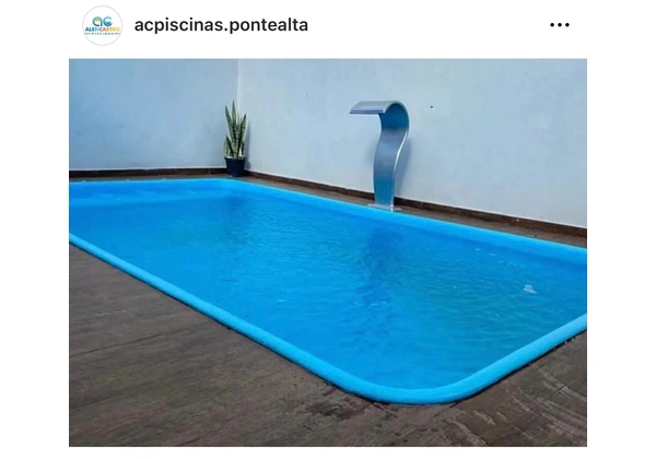 Piscina de fibra 5 metros instalada com aquecimento solar/ 15 anos de garantia