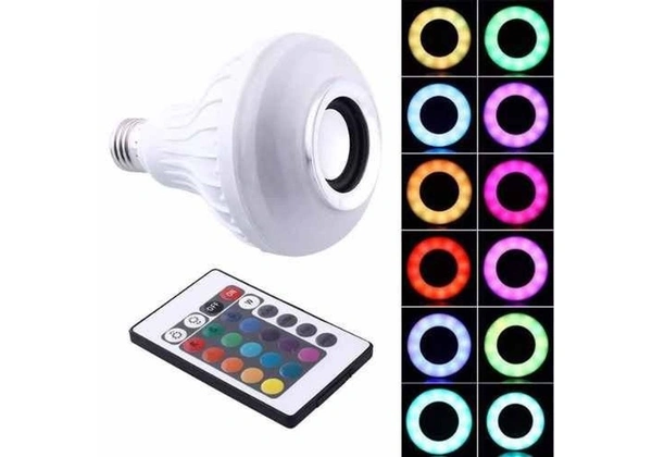 Lampada Led Musical Bluetooth Com Controle Remoto