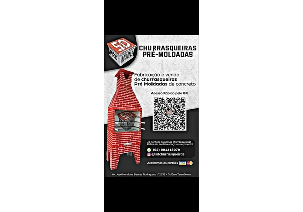 Churrasqueira pré moldada com kit inox e garantia de fábrica.