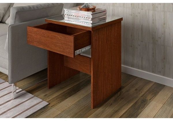Mesa Lotus 100%MDF Com vidro queima de estoque
