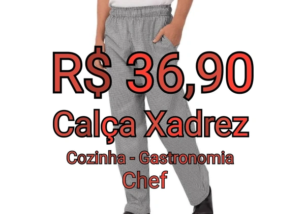 Calça Xadrez Cozinha - Gastronomia Chef