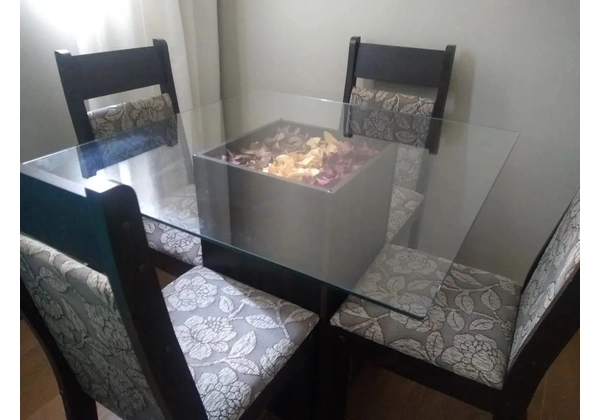 Mesa de jantar tampa de vidro