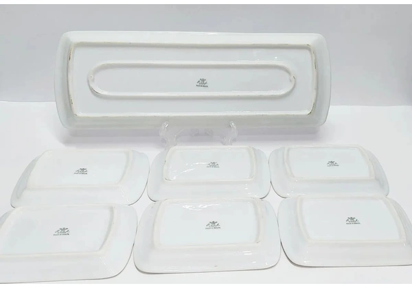 Conjunto de 7 peças para servir - Rocambole - Porcelana Real - Cartas de Baralho