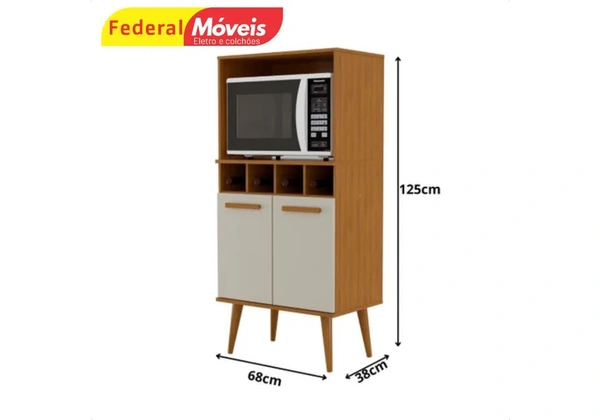 Armário para Microondas Torre c/ Adega - Entregamos