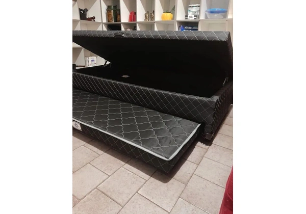 CAMA SOLTEIRO C/ BAÚ + AUXILIAR, NOVA! LEIAM: