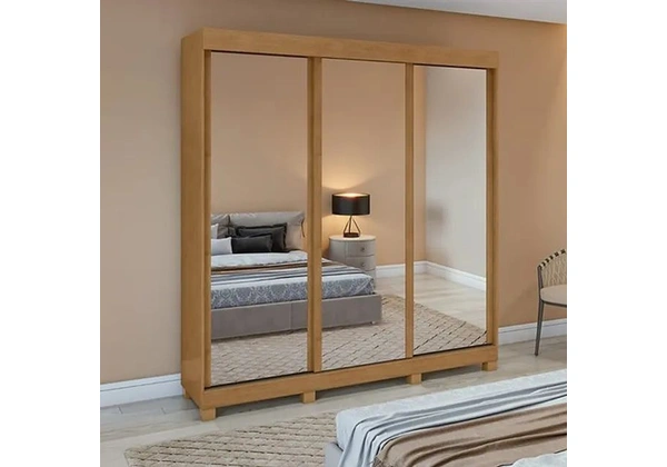 Guarda-Roupa Saion Super Glass Espelho 3 Portas - Entrega/Montagem Grátis para Fortaleza