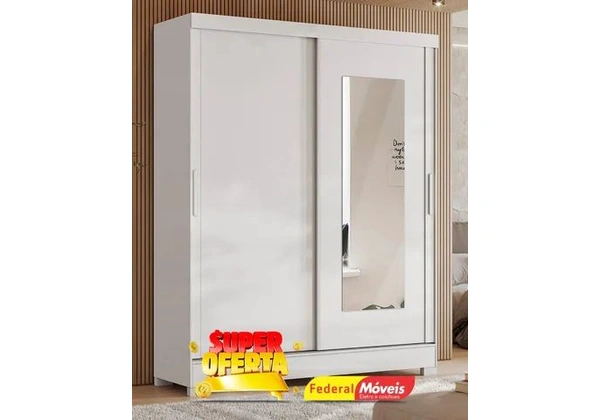 Guarda Roupa Casal 2 Portas 2 Gavetas com Espelho Super Lindo Fazemos Entrega