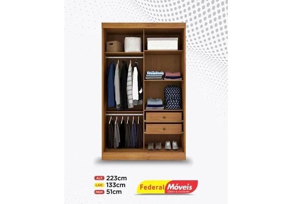 Guarda Roupa Solteiro 2 Portas 2 Gavetas Super Lindo Fazemos Entrega