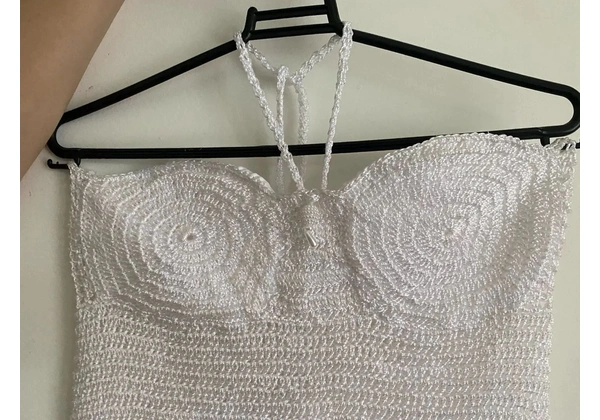 Vestido crochê branco