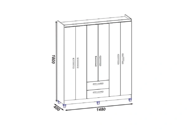Guarda roupa casal real 6 portas espelho - novo na caixa