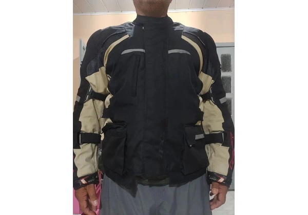 Jaqueta Texx Force III Bege/Preto Tamanho 4XL