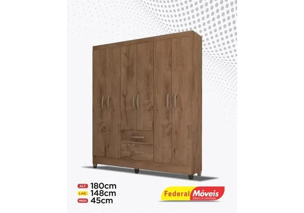 Guarda Roupa 6 Portas 2 Gavetas Super Lindo Novo Fazemos Entrega
