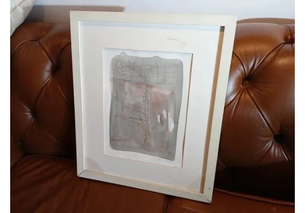 Quadro /Tela /Pintura c/ moldura em MDF / Tela Branco 48 cm x 40 cm x 2 cm