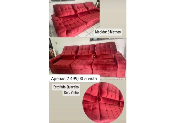 Sofá retrátil e reclinável 3 metros