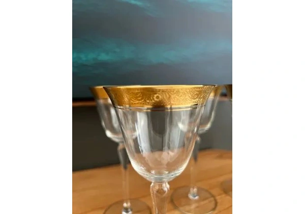 Cálice cristal com borda em Ouro 24k