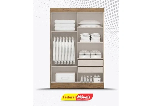 Guarda Roupa 2 Portas 2 Gavetas e Espelho Direto da Fabrica Fazemos Entrega