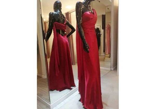 Vestido longo Cetim Vermelho - M