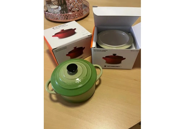 Conjunto de Mini Cocotte Le Creuset - Cor Bamboo - duas unidades