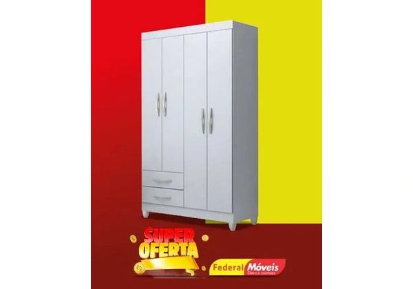 Guarda Roupa 4 Portas 2 Gavetas Super Lindo Fazemos Entrega