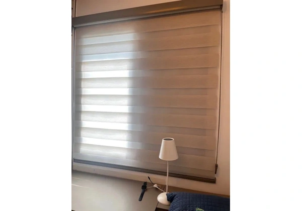 Cortina Rolô Dupla Romana Blackout Bege - Amorim