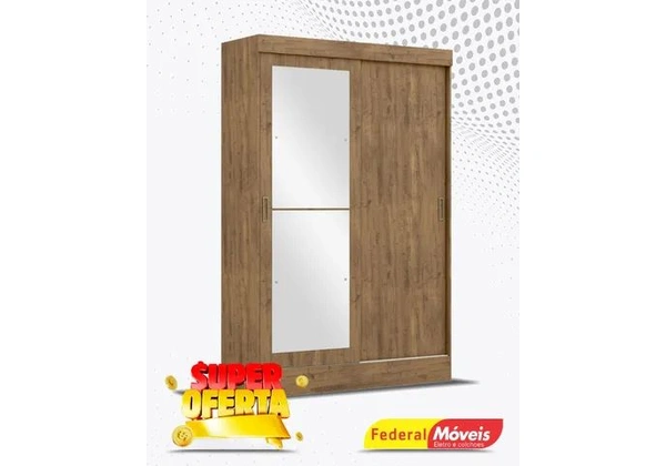 Guarda Roupa 2 Portas 2 Gavetas C/ Espelho Super Lindo Fazemos Entrega Novo