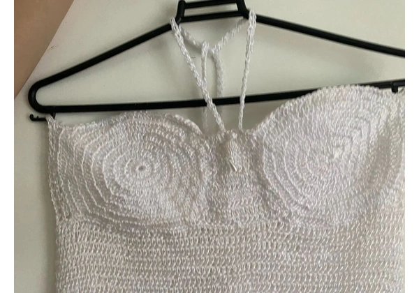 Vestido crochê branco