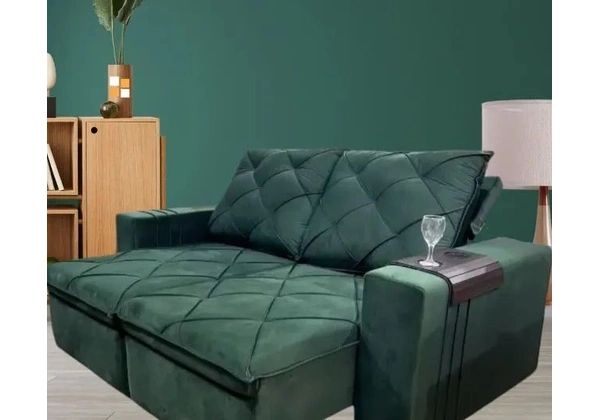 Sofá 2, 00m Retrátil e Reclinável Molas Ensacadas Super Lindo Fazemos Entrega