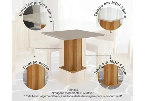 Mesa de Jantar c 4 Cadeiras Sophia. Produto Novo. Pronta Entrega.