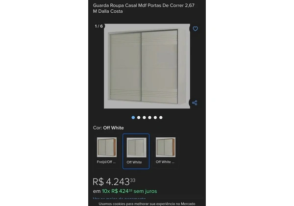 Guarda-roupa usado Dalla Costa
