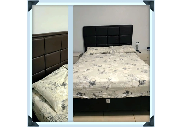 Vendo cama box, com cabeceira e colchão