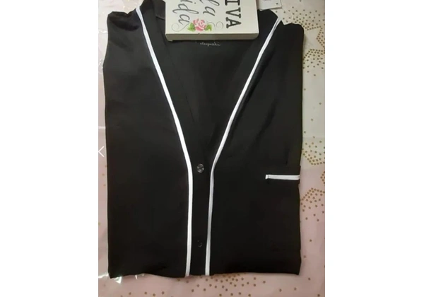 Pijama Feminino Plus Size modelo Americano aberto com Botões Manga Curta