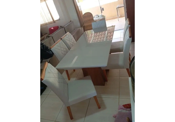 Mesa de jantar 6 lugares 180x90 ( 3 opções de cadeiras )