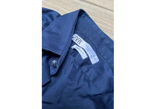 Camisa Zara Azul Marinho Original