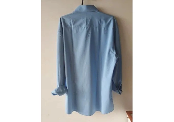 Camisa Dudalina (Tamanho G) Azul Celeste Manga Longa