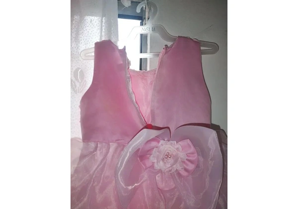 Vestido festa infantil rosa rodado