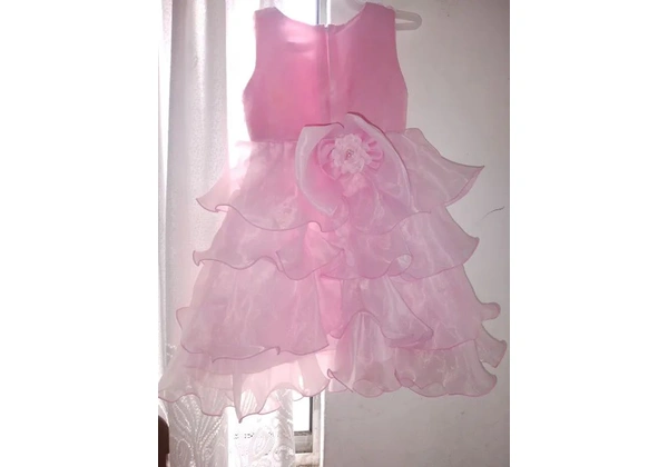 Vestido festa infantil rosa rodado